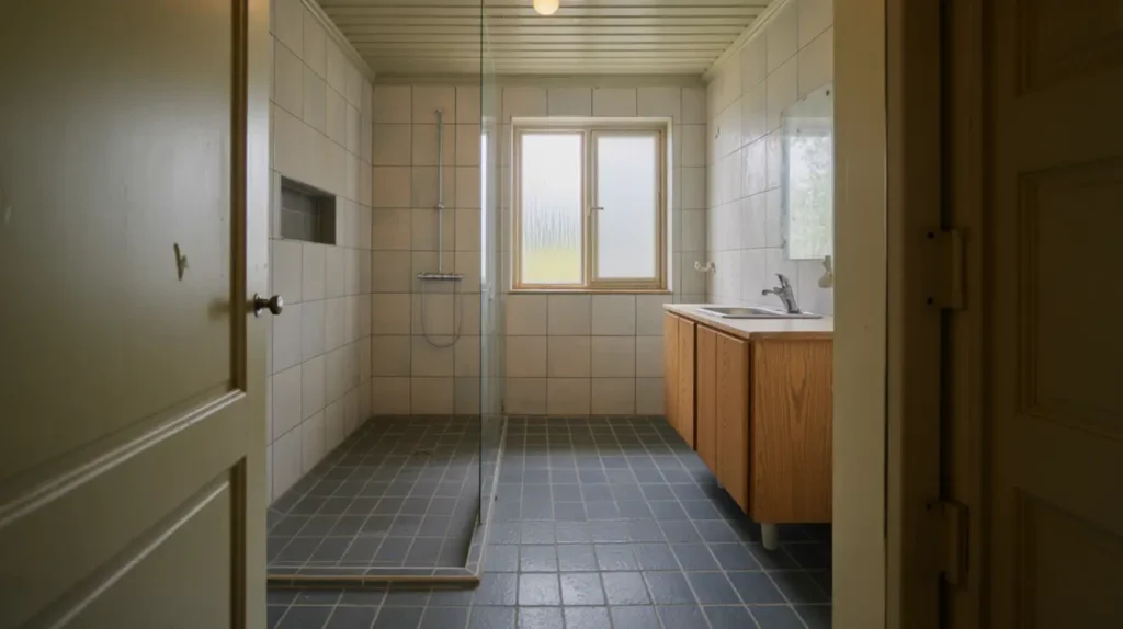 badrumsrenovering med t tskikt och klinker i insj n leksand