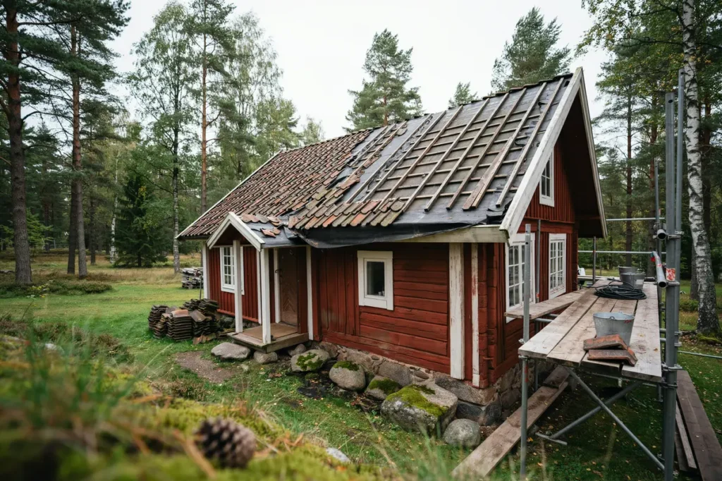 byta tak p fritidshus materialval och planering
